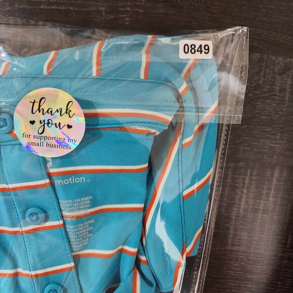 All In Motion Men's S Blue Vibrant Stretchy Preppy Minimalist Athleisure Shirt - Picture 11 of 11